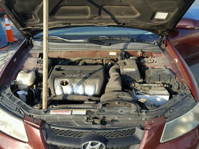 5NPET46C87H245602 - 2007 HYUNDAI SONATA GLS MAROON photo 7