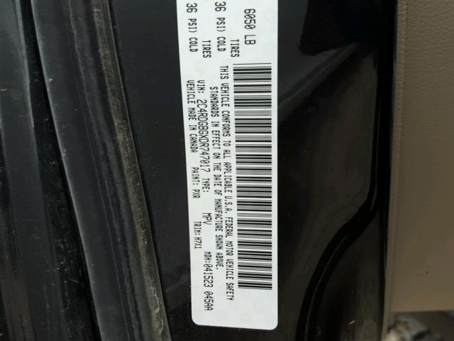 2C4RDGBGXDR747017 - 2013 DODGE GRAND CARA BLACK photo 10