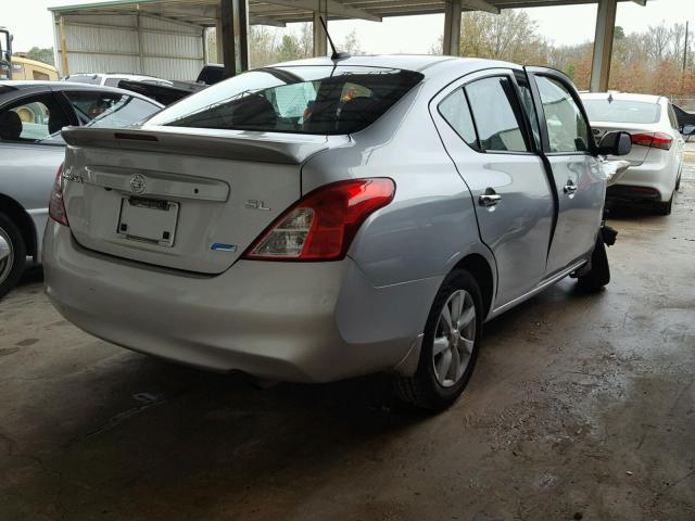 3N1CN7APXDL888853 - 2013 NISSAN VERSA S SILVER photo 4