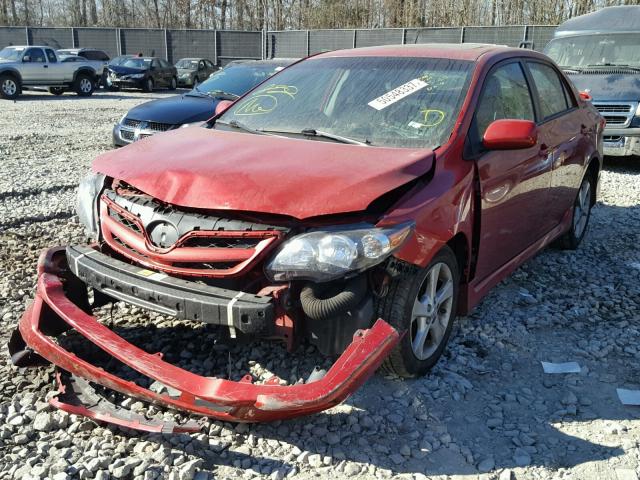 2T1BU4EE2BC736858 - 2011 TOYOTA COROLLA BA RED photo 2