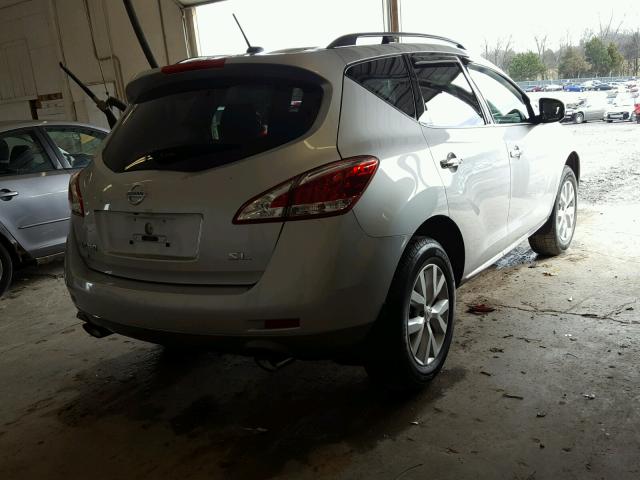 JN8AZ1MU8BW069021 - 2011 NISSAN MURANO S SILVER photo 4