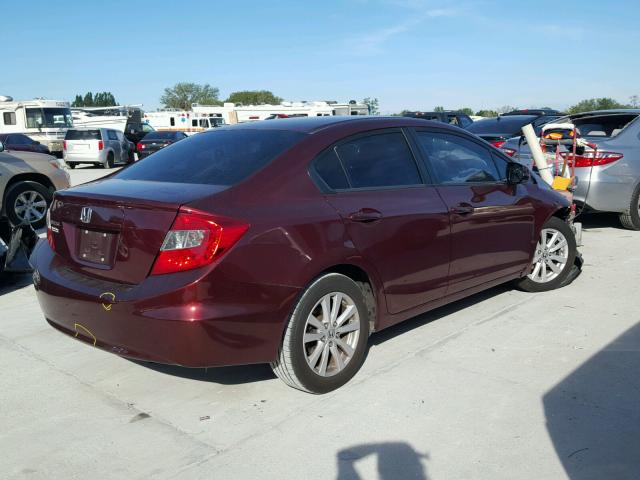 2HGFB2F94CH557162 - 2012 HONDA CIVIC EXL MAROON photo 4