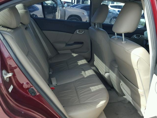 2HGFB2F94CH557162 - 2012 HONDA CIVIC EXL MAROON photo 6