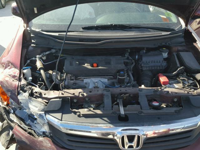 2HGFB2F94CH557162 - 2012 HONDA CIVIC EXL MAROON photo 7