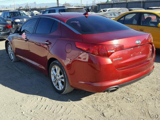 5XXGM4A79DG114797 - 2013 KIA OPTIMA LX RED photo 3