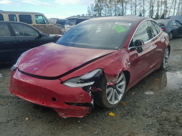 5YJ3E1EA3JF035771 - 2018 TESLA MODEL 3 წითელი ფოტო 2