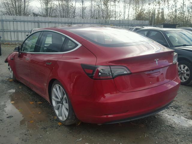 5YJ3E1EA3JF035771 - 2018 TESLA MODEL 3 წითელი ფოტო 3