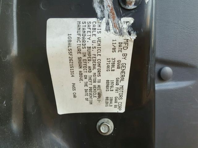 1G8AL55F26Z151314 - 2006 SATURN ION LEVEL GRAY photo 10