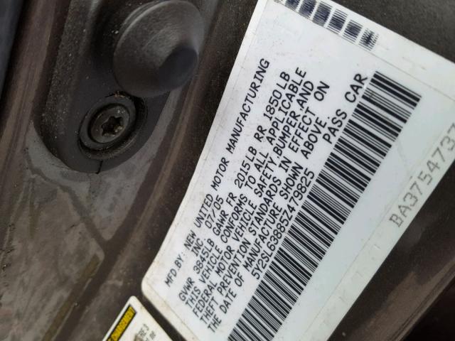 5Y2SL63885Z479825 - 2005 PONTIAC VIBE GRAY photo 10