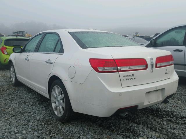 3LNHL2GC9AR647130 - 2010 LINCOLN MKZ WHITE photo 3