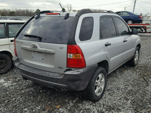 KNDJE723X87493937 - 2008 KIA SPORTAGE E SILVER photo 4