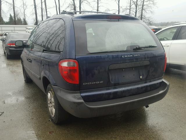 1D4GP25R16B546089 - 2006 DODGE CARAVAN SE BLUE photo 3