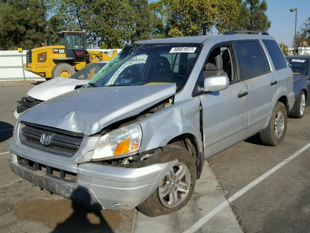 2HKYF18645H509924 - 2005 HONDA PILOT EXL SILVER photo 2