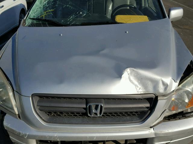 2HKYF18645H509924 - 2005 HONDA PILOT EXL SILVER photo 7