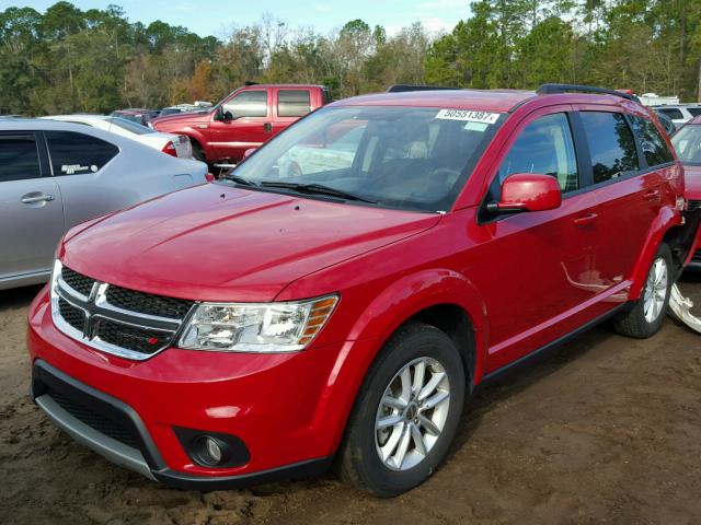 3C4PDCBG2HT589596 - 2017 DODGE JOURNEY SX RED photo 2