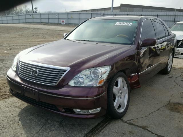 JTHBN36F855027026 - 2005 LEXUS LS 430 BURGUNDY photo 2