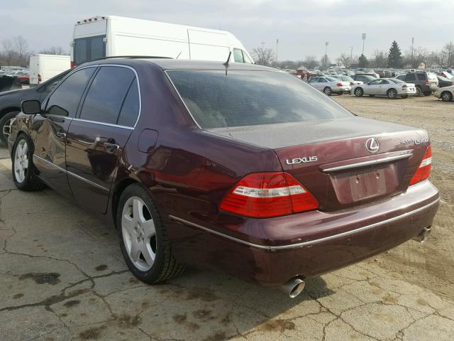 JTHBN36F855027026 - 2005 LEXUS LS 430 BURGUNDY photo 3