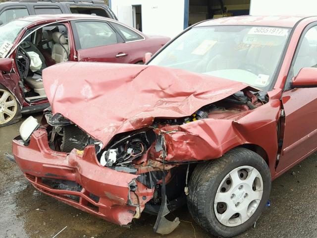 KMHDN45D82U368214 - 2002 HYUNDAI ELANTRA GL RED photo 9