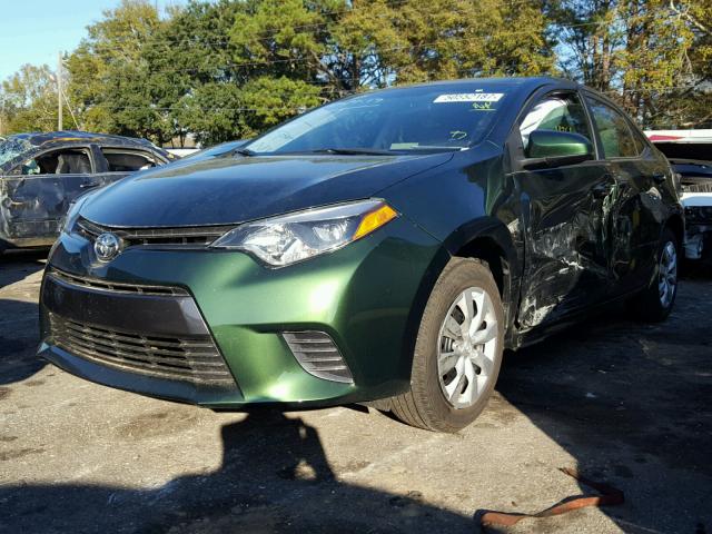 5YFBURHE2GP387989 - 2016 TOYOTA COROLLA L GREEN photo 2