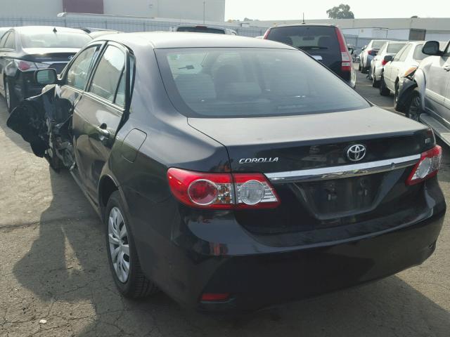 5YFBU4EE0CP028254 - 2012 TOYOTA COROLLA BA BLACK photo 3