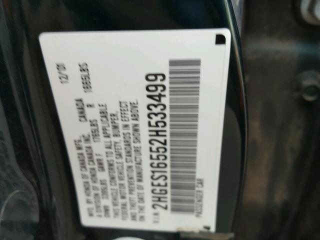 2HGES16552H533499 - 2002 HONDA CIVIC LX GREEN photo 10