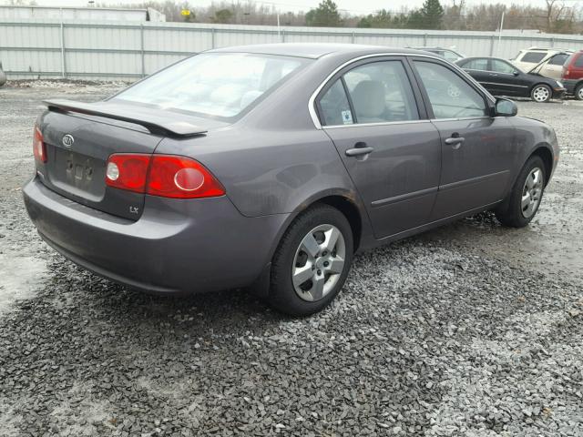 KNAGE123085257376 - 2008 KIA OPTIMA LX GRAY photo 4