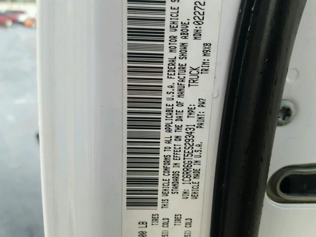 1C6RR6GT5ES293431 - 2014 RAM 1500 SLT WHITE photo 10