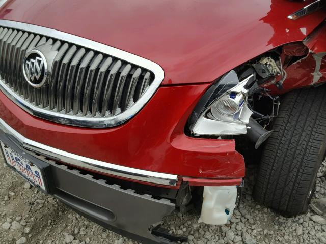 5GAKRCED9CJ128037 - 2012 BUICK ENCLAVE RED photo 9