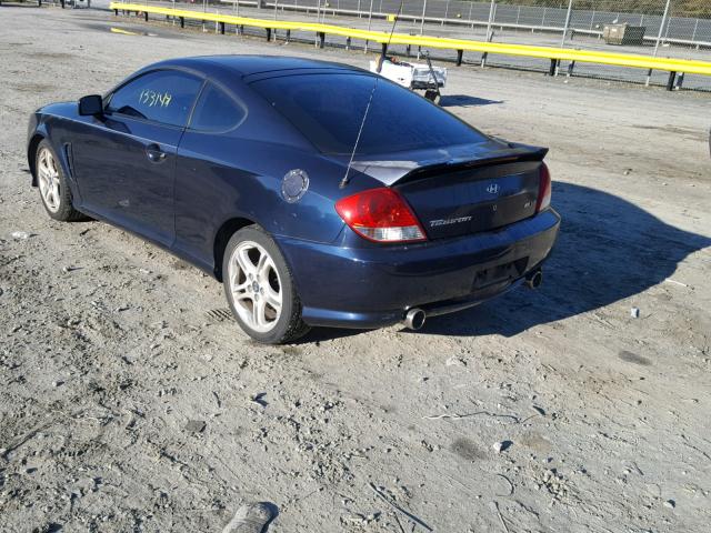 KMHHN65F56U207484 - 2006 HYUNDAI TIBURON GT BLUE photo 3