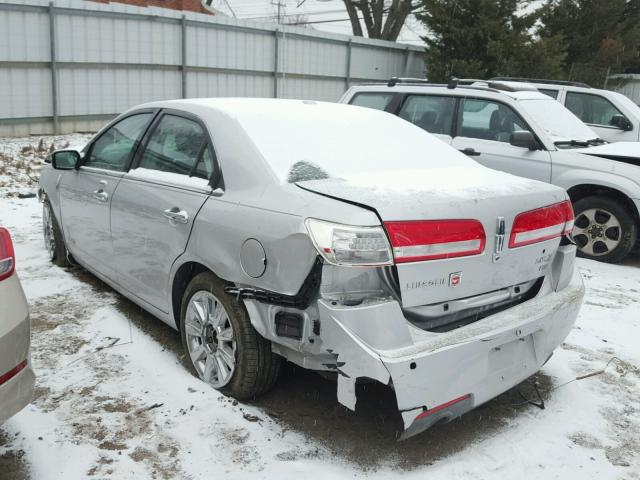 3LNHL2JC9CR814002 - 2012 LINCOLN MKZ SILVER photo 3