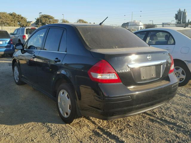 3N1BC11E07L460288 - 2007 NISSAN VERSA S BLACK photo 3