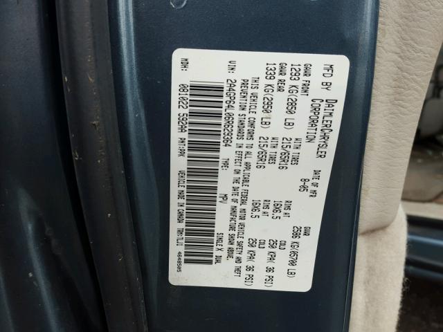 2A4GP64L06R629364 - 2006 CHRYSLER TOWN & COU Dəniz mavisi foto 10