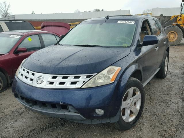 JN8AZ08W94W300520 - 2004 NISSAN MURANO SL BLUE photo 2