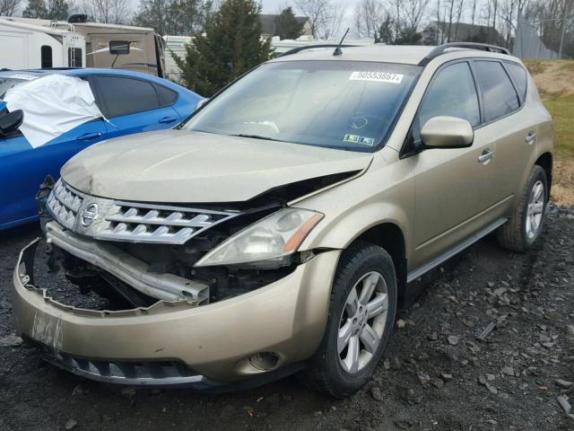 JN8AZ08W07W637307 - 2007 NISSAN MURANO SL GOLD photo 2