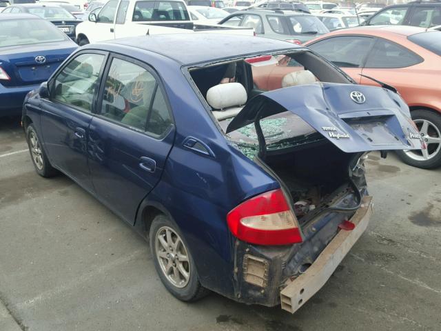 JT2BK12U020055570 - 2002 TOYOTA PRIUS BLUE photo 3