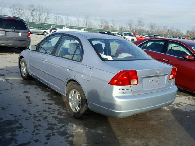 1HGES16522L082437 - 2002 HONDA CIVIC LX SILVER photo 3