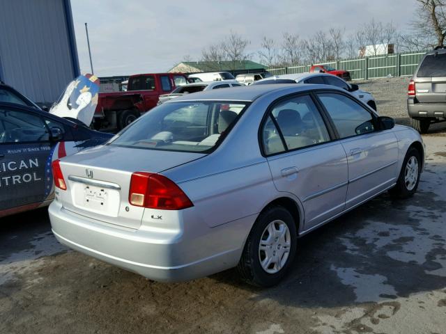 1HGES16522L082437 - 2002 HONDA CIVIC LX SILVER photo 4