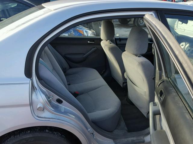 1HGES16522L082437 - 2002 HONDA CIVIC LX SILVER photo 6