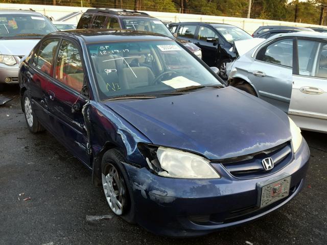 2HGES16554H547339 - 2004 HONDA CIVIC LX BLUE photo 1