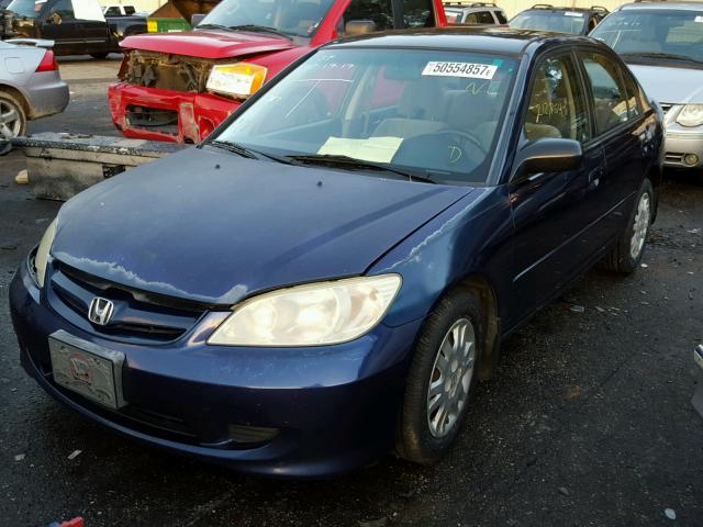 2HGES16554H547339 - 2004 HONDA CIVIC LX BLUE photo 2