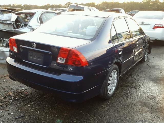 2HGES16554H547339 - 2004 HONDA CIVIC LX BLUE photo 4