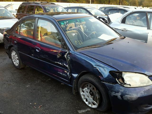 2HGES16554H547339 - 2004 HONDA CIVIC LX BLUE photo 9