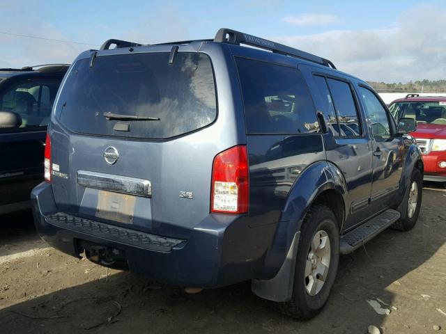 5N1AR18U26C608547 - 2006 NISSAN PATHFINDER BLUE photo 4