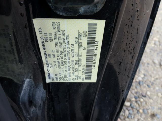 1N4BL24E88C162198 - 2008 NISSAN ALTIMA 3.5 BLACK photo 10