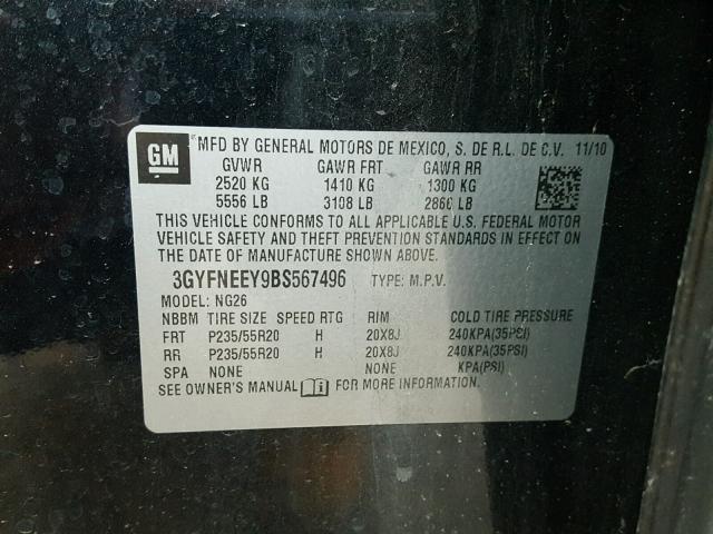 3GYFNEEY9BS567496 - 2011 CADILLAC SRX PERFOR 黑色 照片 10