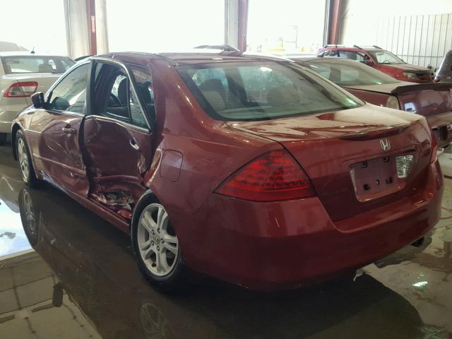 1HGCM56757A008104 - 2007 HONDA ACCORD EX RED photo 3