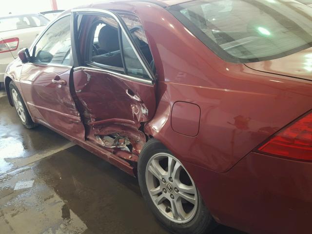 1HGCM56757A008104 - 2007 HONDA ACCORD EX RED photo 9