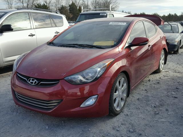 KMHDH4AE1BU136933 - 2011 HYUNDAI ELANTRA GL MAROON photo 2