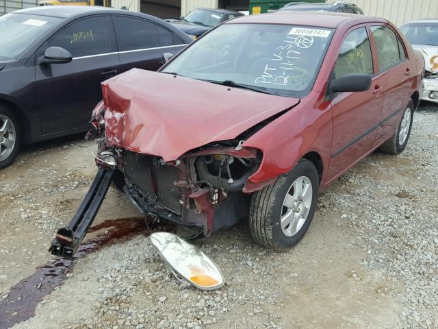 1NXBR32E75Z413117 - 2005 TOYOTA COROLLA CE RED photo 2