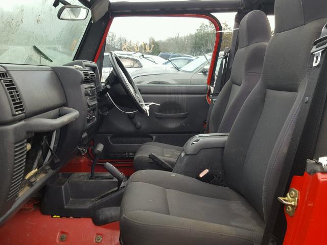 1J4F449S56P760705 - 2006 JEEP WRANGLER / RED photo 5